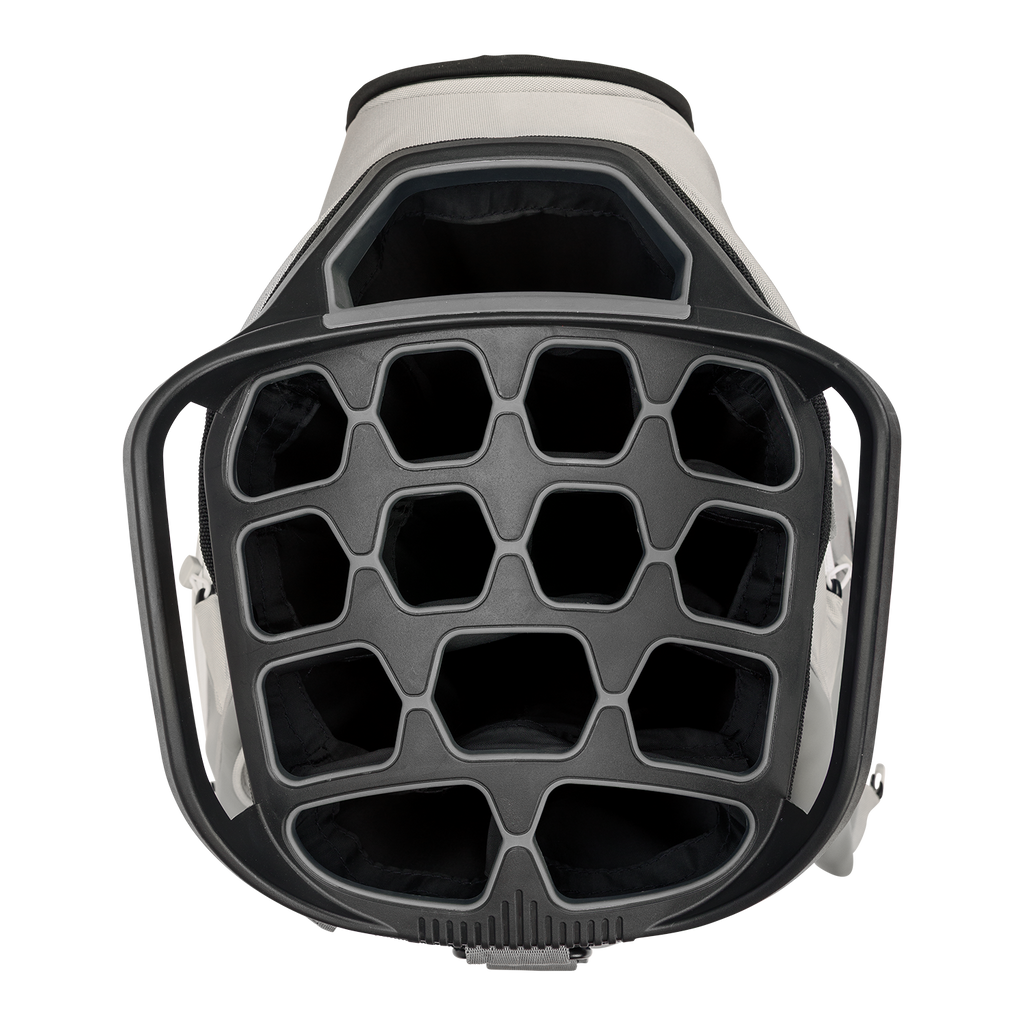 Top view of Big Rig golf bag showing its 14-way divider
