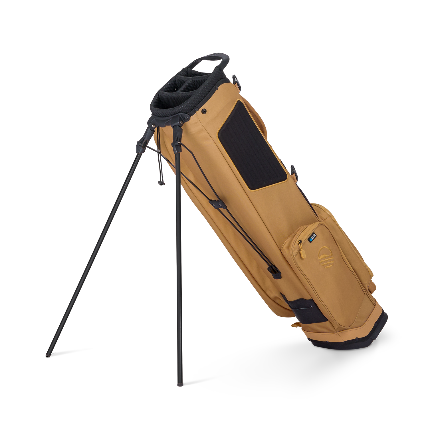 Clay golf bag with black accents on a white background