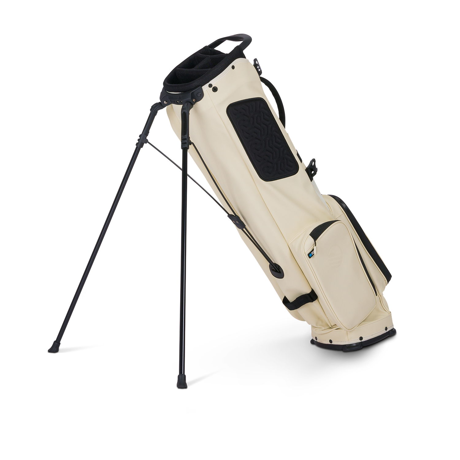 A full shot of El Camino S-class golf bag in Cream facing backward 
