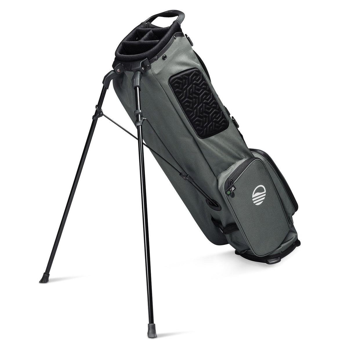 A full shot of El Camino golf bag in midnight green facing backward