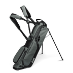 A full front shot of standing El Camino golf bag in midnight green with double strap