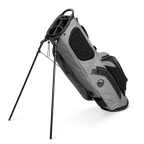 A full shot of standing Ryder golf bag in heather gray facing backward
